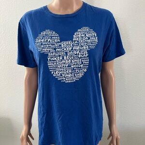 Blue Crewneck T-Shirt with White Heart Word Art
